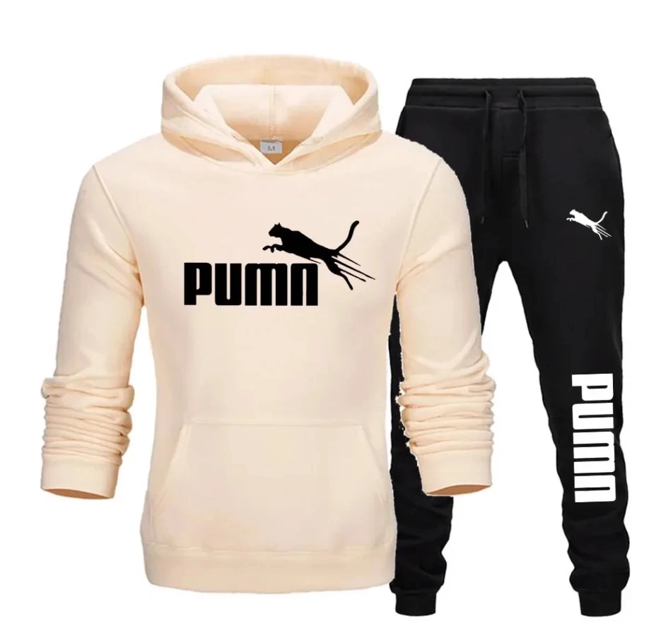 Dresy Męskie Casual Fleece Ciepłe Bluzy Spodnie 2PCS Męskie Długi Rękaw Sportowy Kombinezon Męski Pulower Bluzy Odzież Sportowa