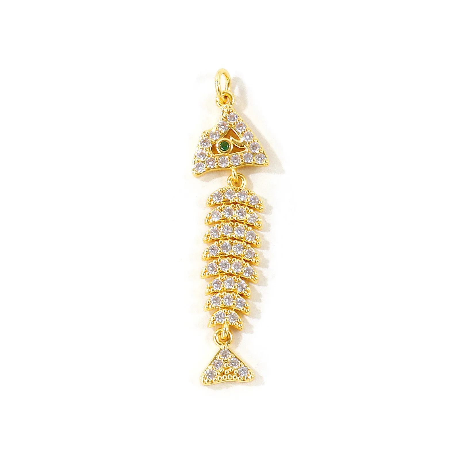 1 Stück Ozean-Schmuckanhänger Fisch Tier Klarer Zirkonia 18K Vergoldeter Anhänger für DIY Halskette Schmuckzubehör Großhandel – Detail 8