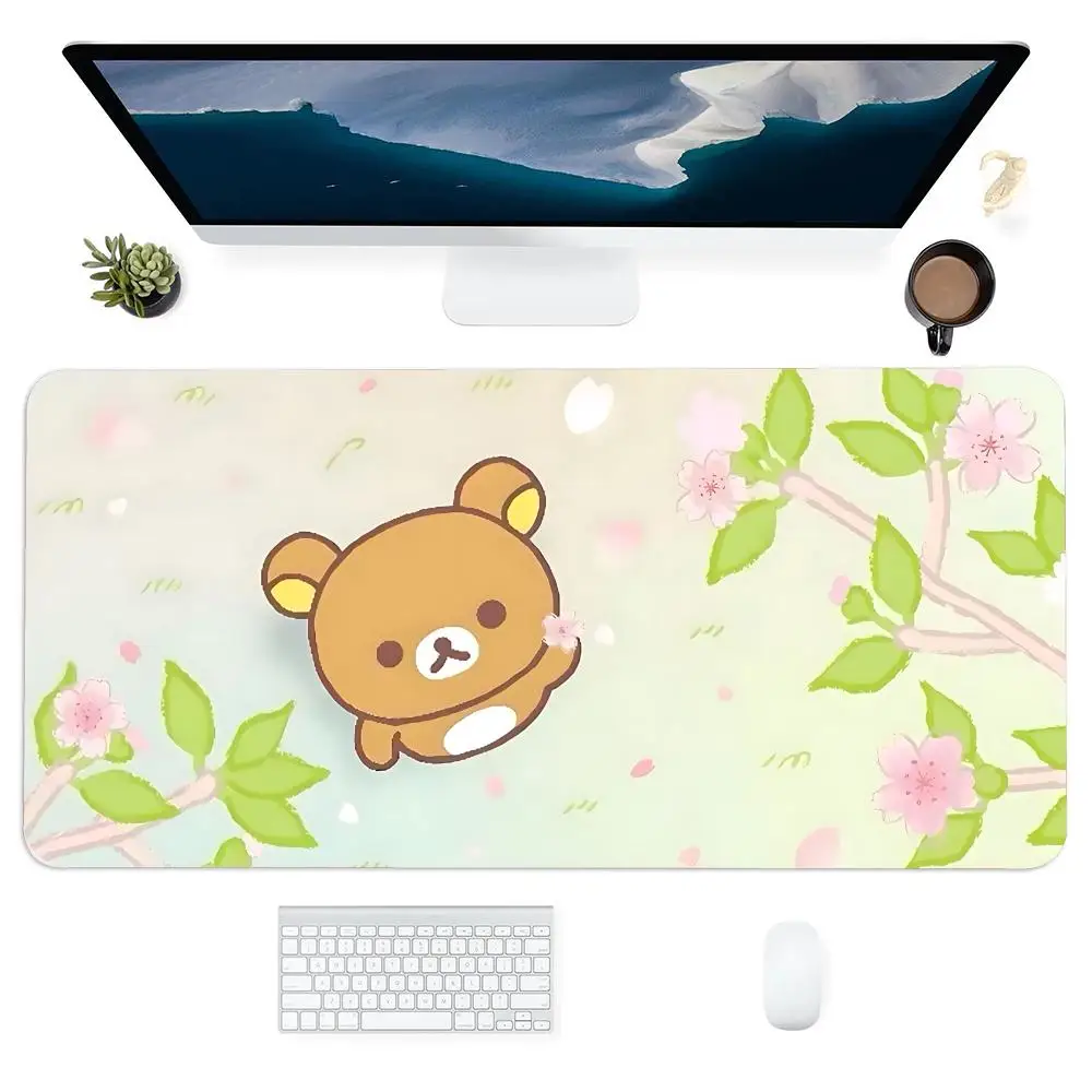 

Cute Bear Rilakkuma Art Mausepad Mouse Pad Large Gaming Non-slip Game Rug Laptop Tablet Accessory Aesthetic Mat Mini PC Playmat
