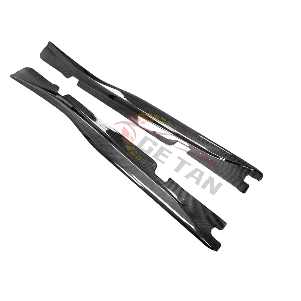 Carbon Fiber Cover Accessories 2pcs Gloss Black Wet Carbon Fiber Side Skirts for Chevy Corvette C7 Body Parts