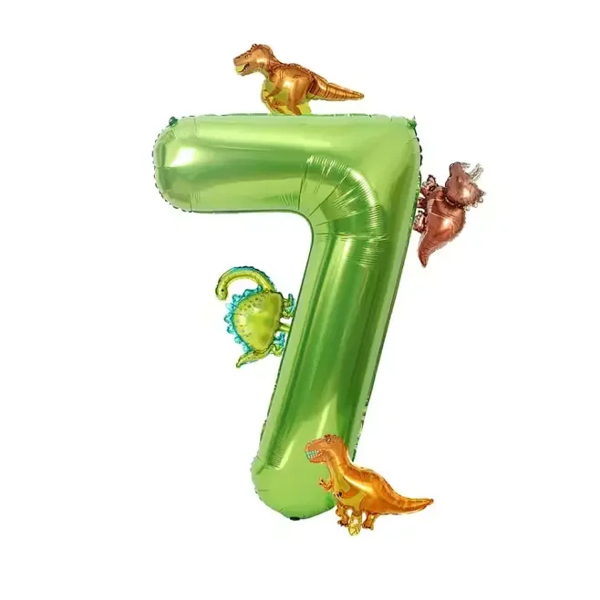 6 Teile/satz 40 zoll Große Aluminium Folie Anzahl Ballon mit Niedlichen Mini Dinosaurier Ballons für Geburtstag Party Jahrestag Dekoration – Detail 9