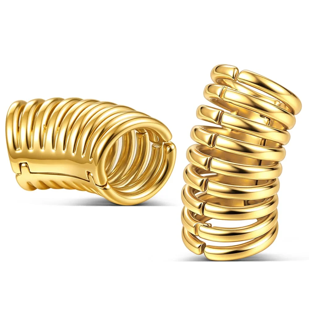 Giga 1/2 Stück 10mm 16mm Stapelringe Lobe Cuff Ohrdehner Plugs Tunnel Stretcher Ohrring Clip-on Knorpelpiercing Körperschmuck