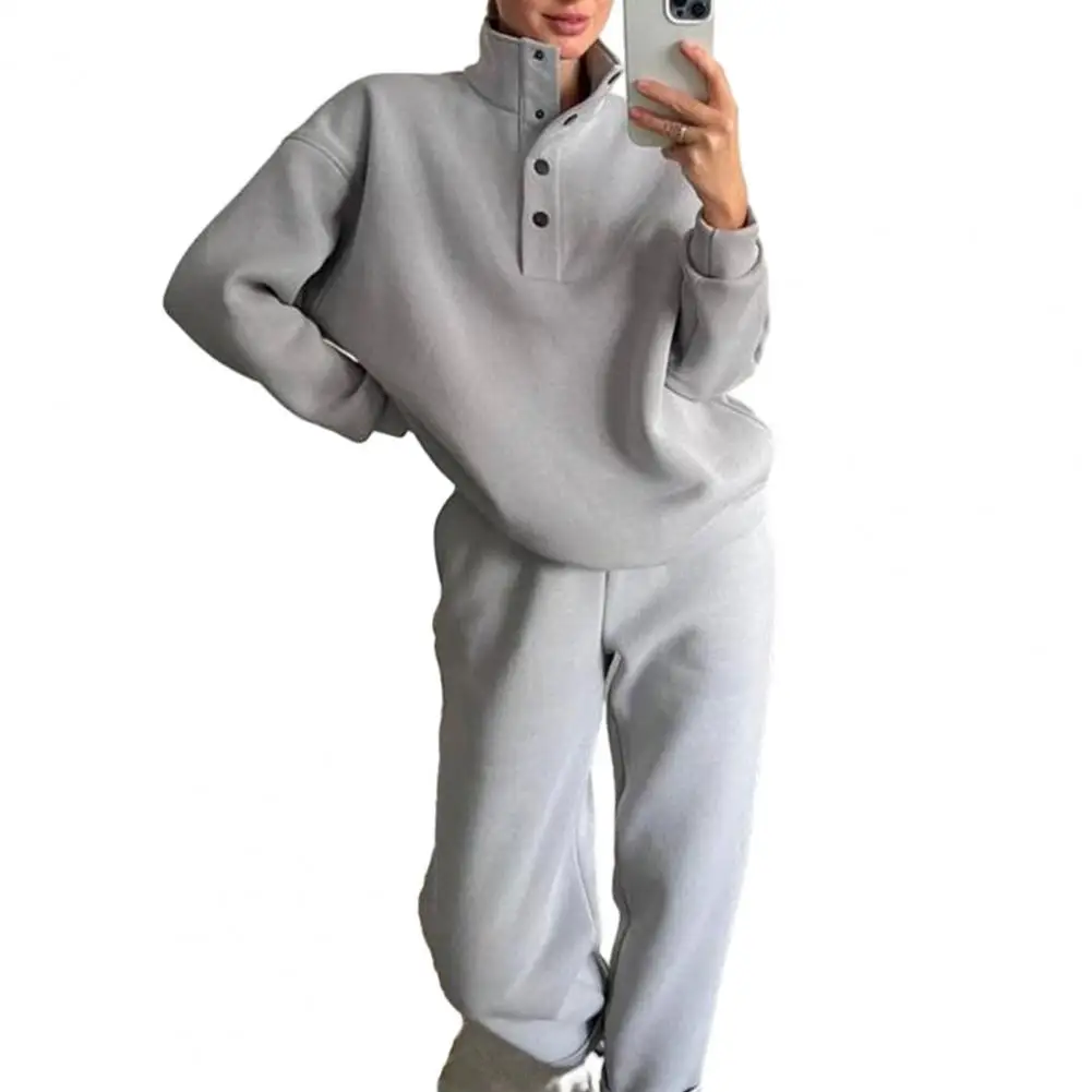 Oversized Solid Casual Pullovers Long Pant Set Warm Hoodie New Tracksuit Suit Fashion pant sets for women 2 pieces