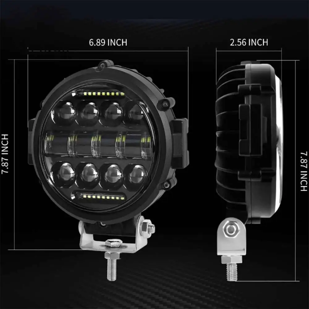 7-Zoll-LED-Arbeitsscheinwerfer, universeller Fahrlichtstrahler, Nebelscheinwerfer für Jeep, 4x4, SUV, UTV, ATV, Offroad, Boot, Traktor, LKW, Fahrzeug – Detail 5