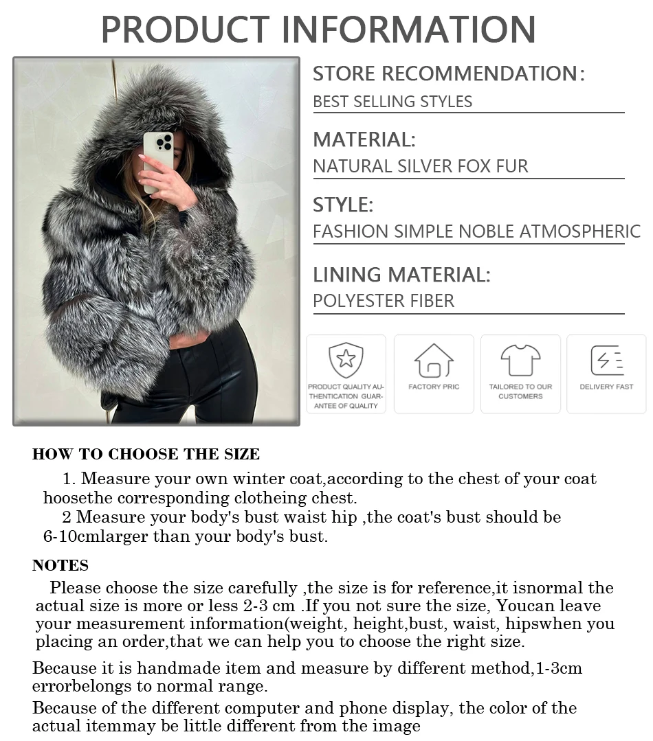 Manteau de fourrure de renard naturel, manteau court en vraie fourrure, offre spéciale