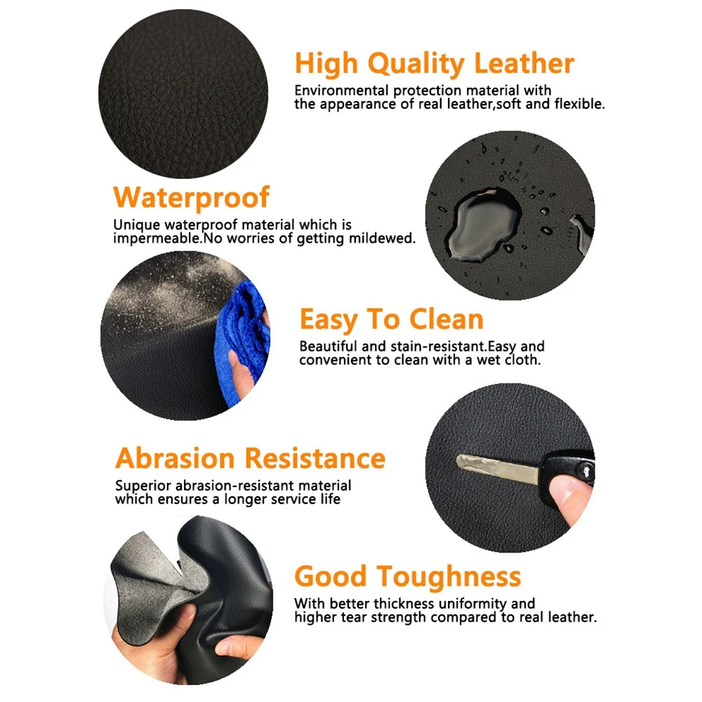 Efficientt-4 ชิ้น/เซ็ตสีดำ LHD 4 ประตูแผงที่เท้าแขนหนังฝาครอบด้านในสำหรับเจตต้ากอล์ฟ MK5 2005-2010 พร้อมเครื่องมือ