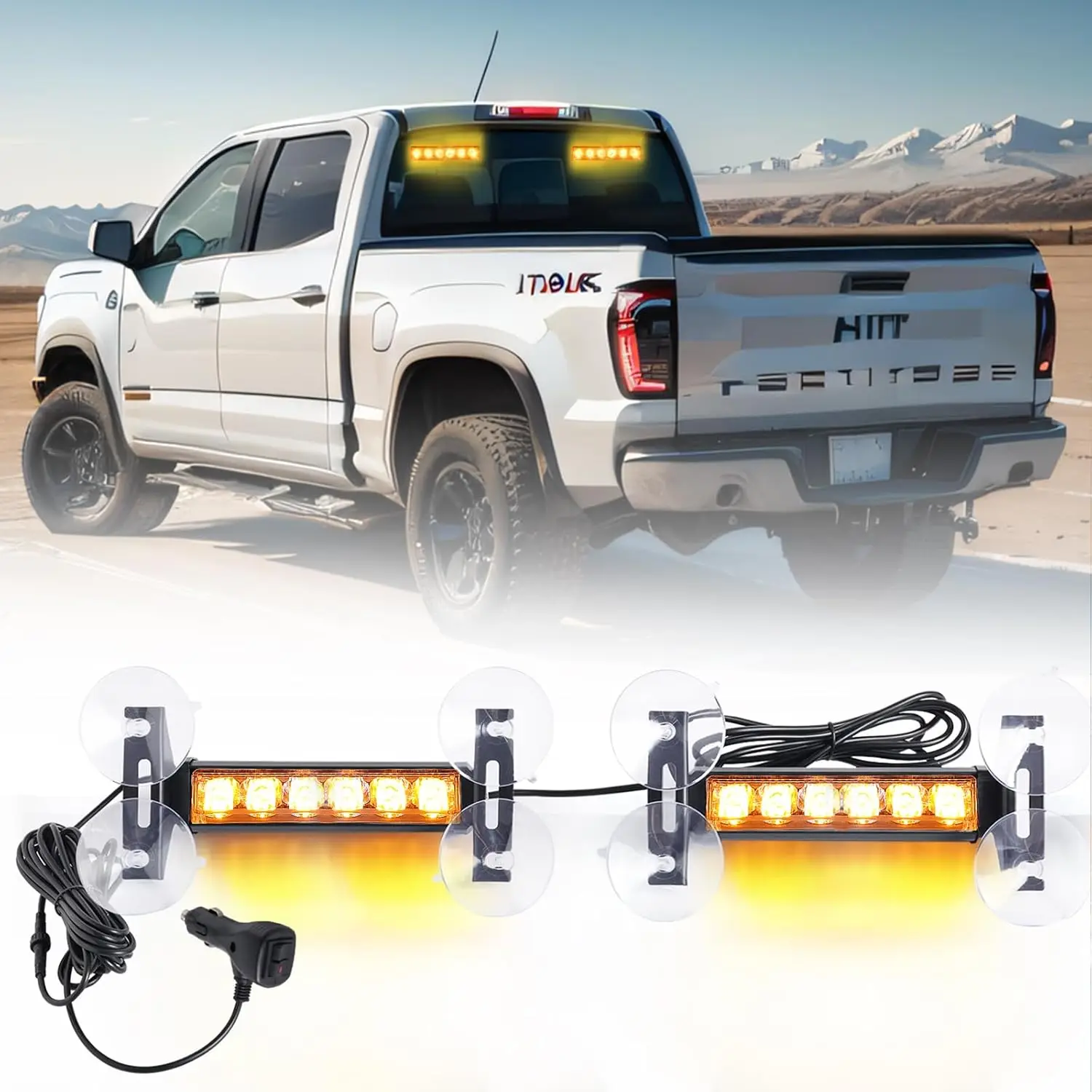 Nilight 6.1in Emergency Strobe Lights  Hazard Warning Flashing Safety Dash Front/Rear Windshield Deck Split Lights Surface Mount