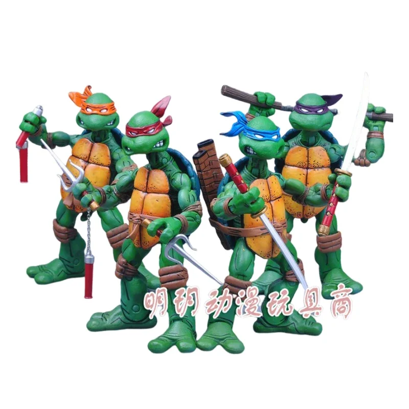 

4pcs TMNT Action Figure Anime Teenage Mutant Ninja Turtle Figuras Toys NECA PVC Collection Model Gift for Children Decoration