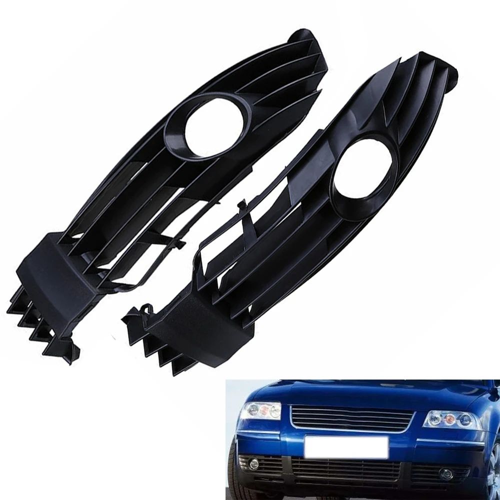 

2pcs Car Front Bumper Fog Light Lamp Grille Covers For VW Passat B5.5 Sedan/Variant Facelift 2001-2005 3B0853665L 3B0853666L