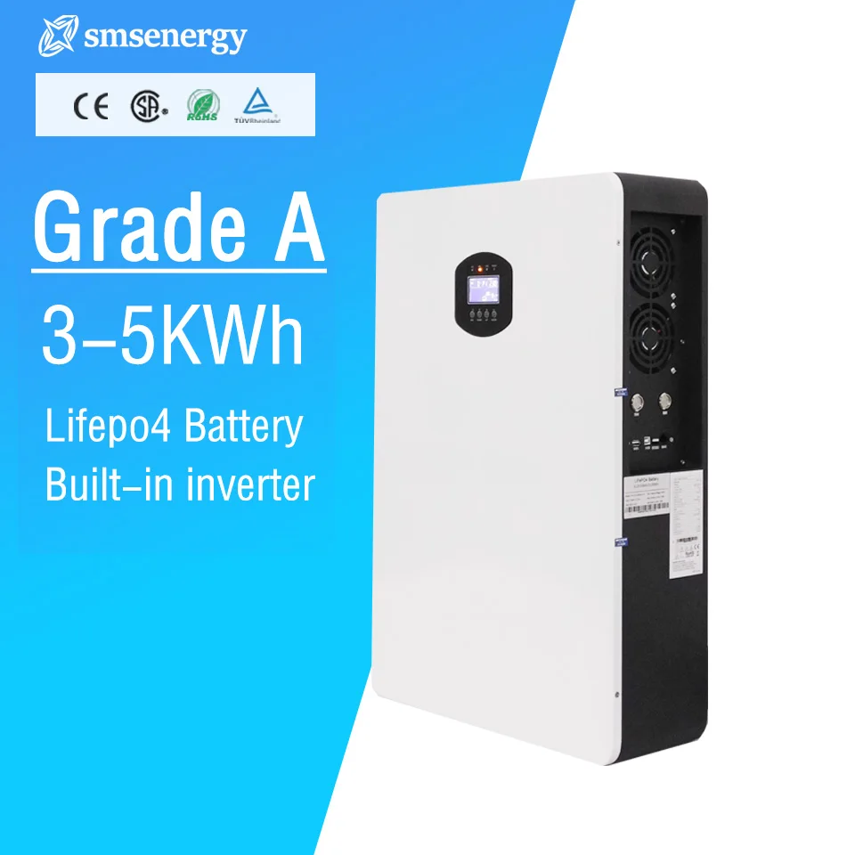 5Kwh Power Wall All In One Inverter And Lithium Battery 25.6V 48V 51.2V 200Ah For Home Storage System