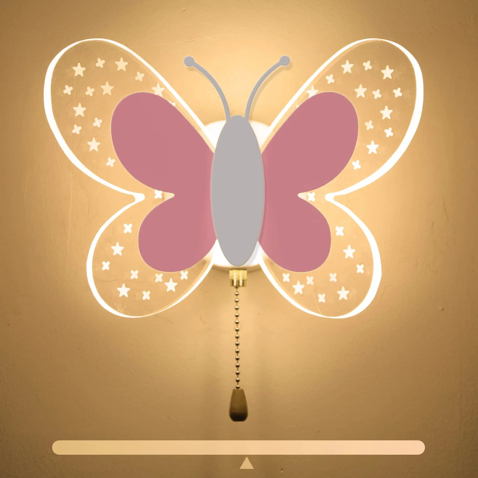 

LED Wall Light for Girls' Bedrooms, Indoor Wall Lamp for Children with Plug, Decorative Bedside Table Acrylic Butterfly Lamp 16W
