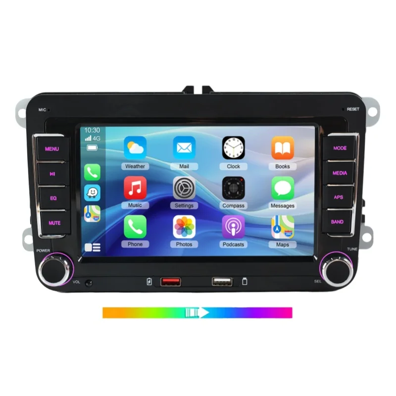 ESSGOO 7" Wince-System Autoradio für Seat/Skoda/VW Golf 5 6 Passat Polo Touran Tiguan Rabbit Sharan Caddy Eos T5, kabelloses Carplay, Android Auto, GPS-Navigation, Dual-USB, FM, WLAN, Bluetooth,