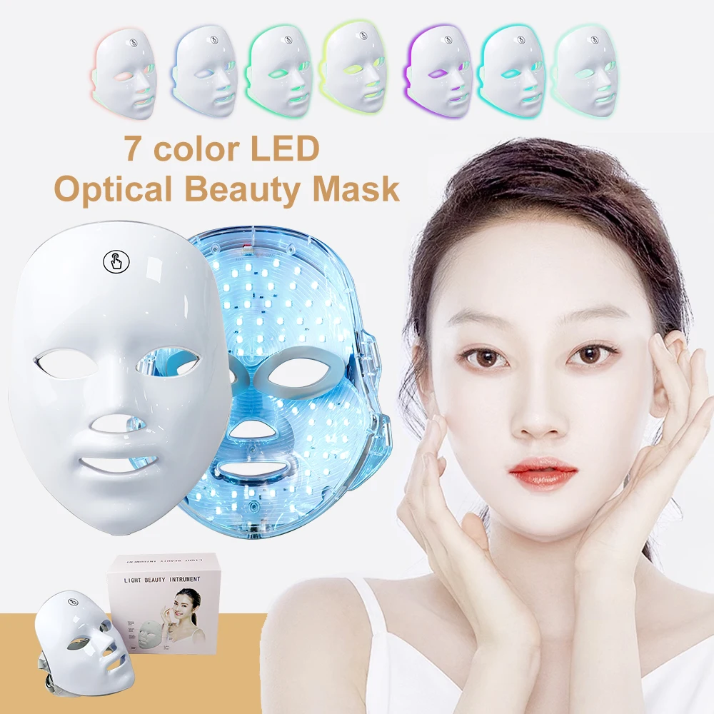 Masque facial LED aste, thérapie photonique, raffermissement et blanchiment de la peau, beauté du visage, machine de traitement, appareil lumineux, 7 documents