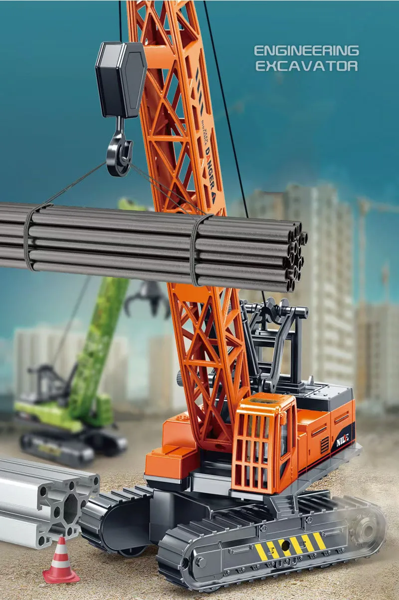 1PC children's gift simulation engineering vehicle crane rock climbing science and education model inertial construction vehicle