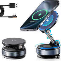 Magnetic Wireless Charger Vacuum Phone Stand for Magsafe iPhone 16 15 14 13 12 Pro Max 360° Adjustable Suction Cup Car Dashboard