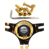 PERFORMANCE LAB GOLD STEERING WHEEL SCREWS FLAT BOTTOM ROUND TOP