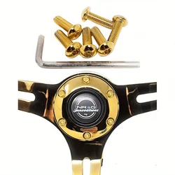PERFORMANCE LAB GOLD STEERING WHEEL SCREWS FLAT BOTTOM ROUND TOP