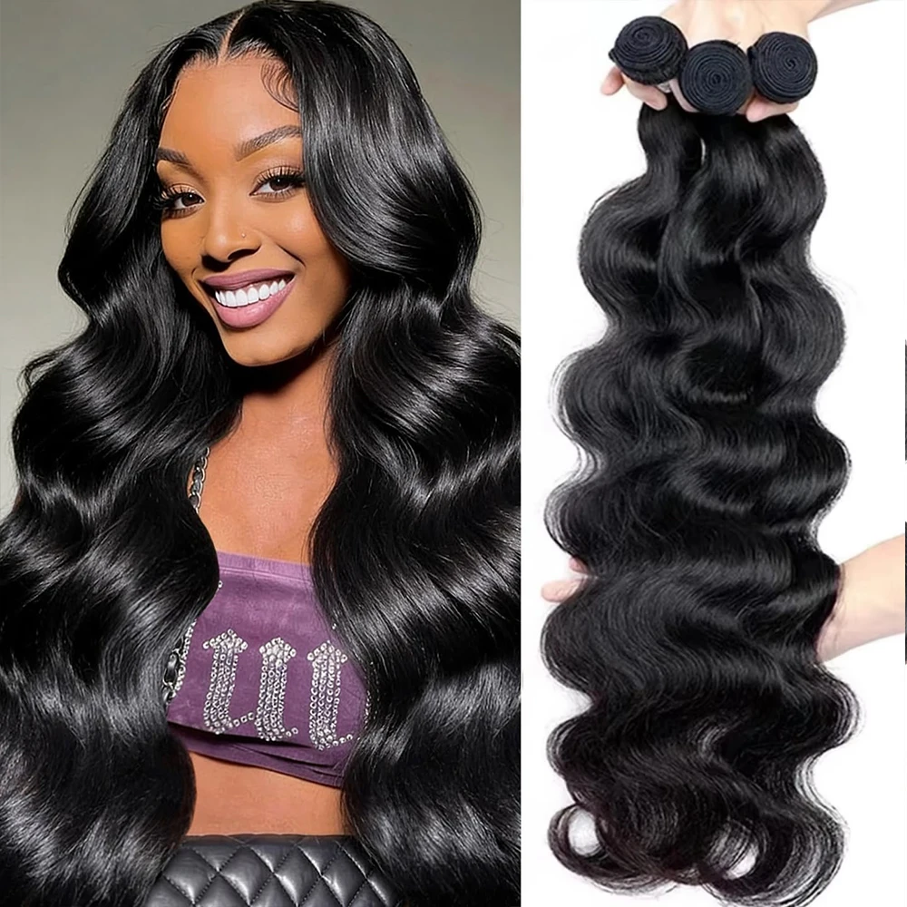 

Body Wave 10-40 Inches Unprocessed Brazilian Human Hair Bundles Remy Hair Double Weft Hair Weaving Extensions for Black Women