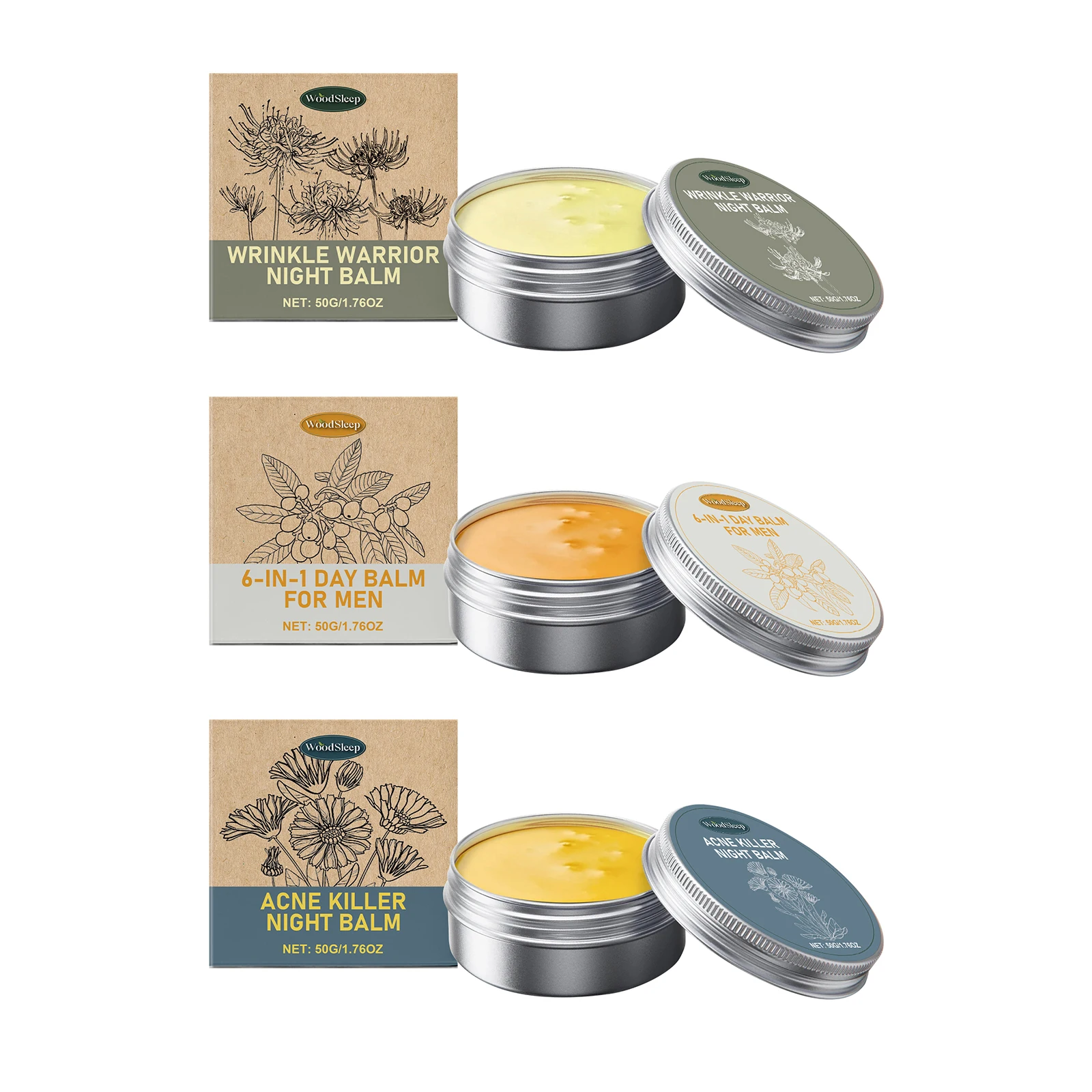 6-In-1 Day Balm Firming Wrinkle Reducing Deep Hydration Skin Barrier Repair Brightening Face Cream Anti-Aging Moisturizer 50g