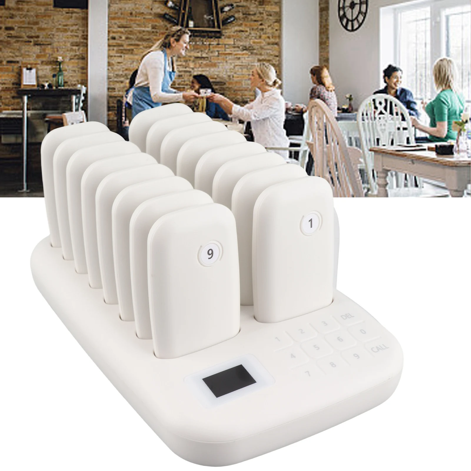 

16PCS Wireless Restaurant Pager System 546yd Long Range 2 Modes Touch Control Reusable Calling Device for Hotel Cafe Store