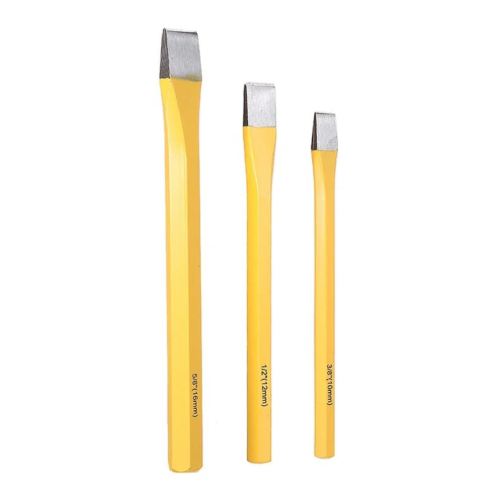 10mm 12mm 16mm Solid Steel Flat Chisel Set Wood Carving Woodworking Chisel For Fitter Abrasive Manufacturing Repair Processing