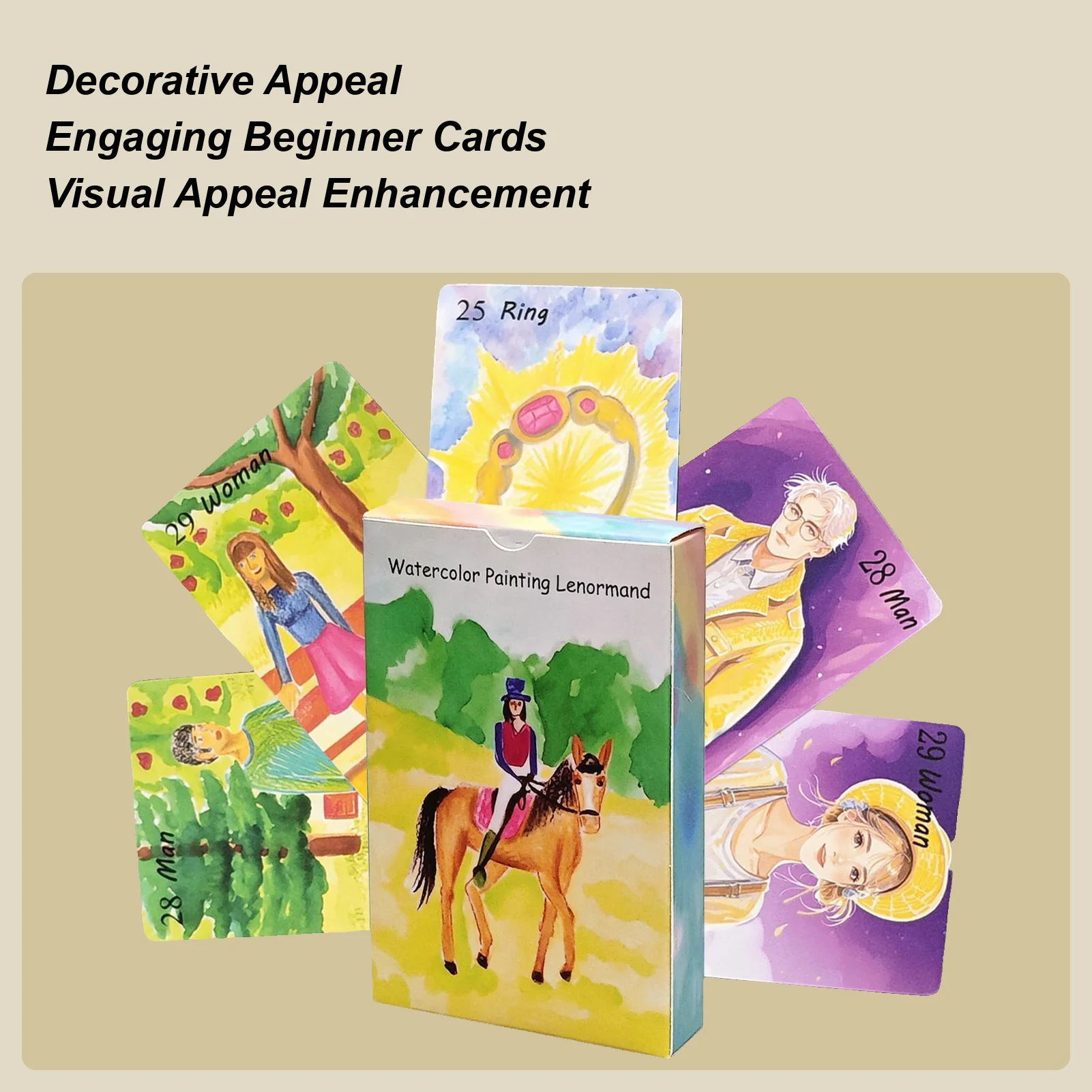 Beginners Table Cards Watercolor-Style Board Game Accessory Paper Watercolor Card Games For Teens Men Women Boys Girls Youth