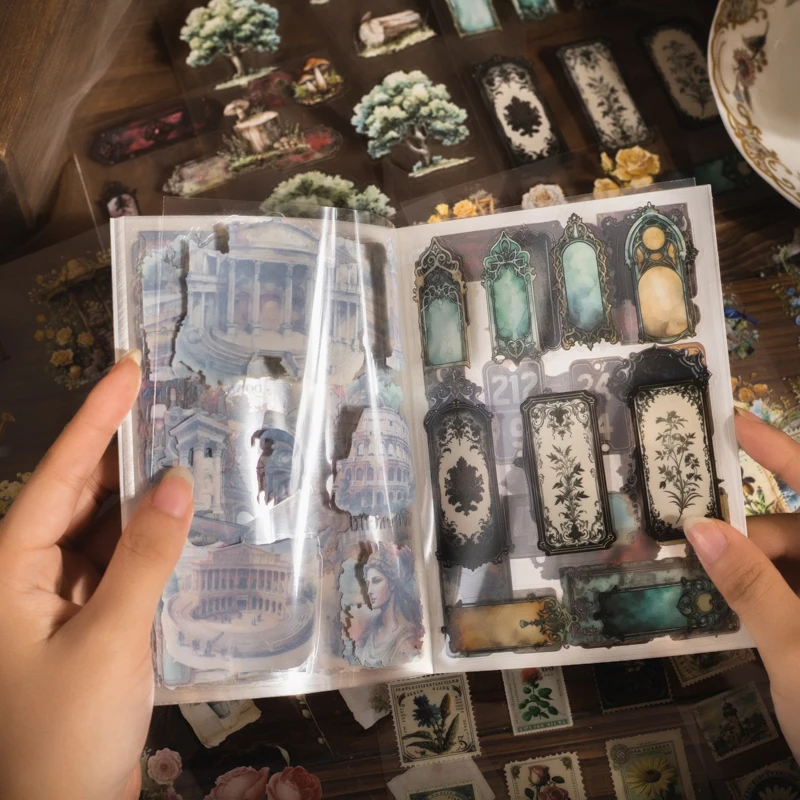 20 pcs/book PET Die cut Stickers Retro memories Decorative handmade Scrapbooking Material Diary Album Craft Supplies