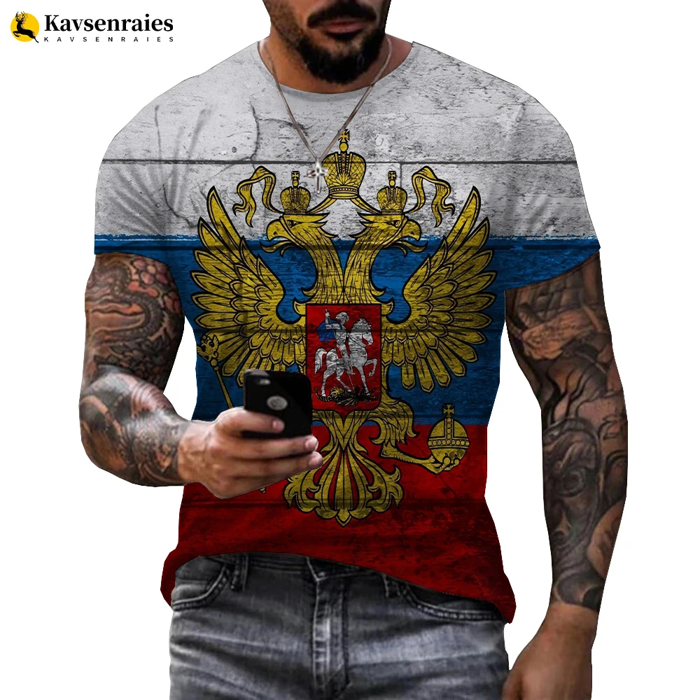 Russian Flag CCCP Emblem 3D T-shirt Men Women Summer Fashion Casual Short Sleeve Russia Bear Printed Harajuku Streetwear Tops