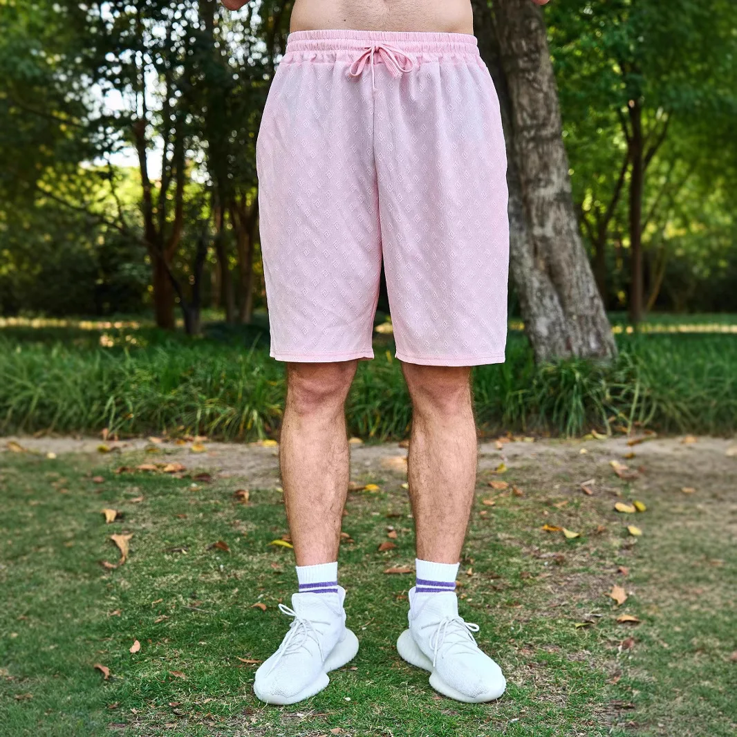 

Men Summer Geometric Jacquard Five Point Shorts Loose Casual Elastic Waist Outdoor Beach Holiday Lounge Bottoms