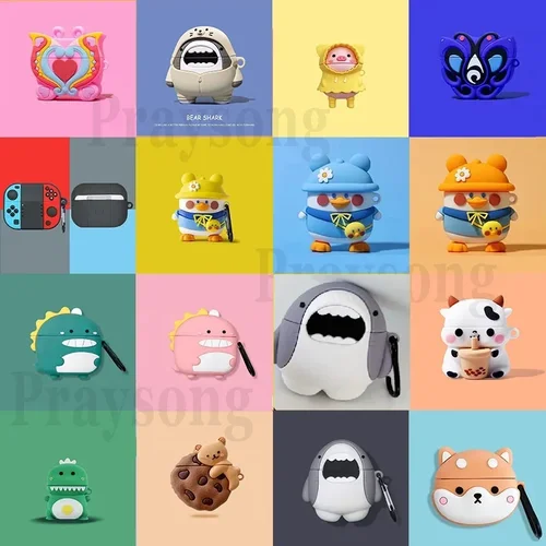 Imagen 2 del producto Funda de animales a la moda para Lenovo LP40, Funda protectora de silicona, Funda para auriculares Lenovo, Funda Thinkplus LP40 Pro, bolsa suave