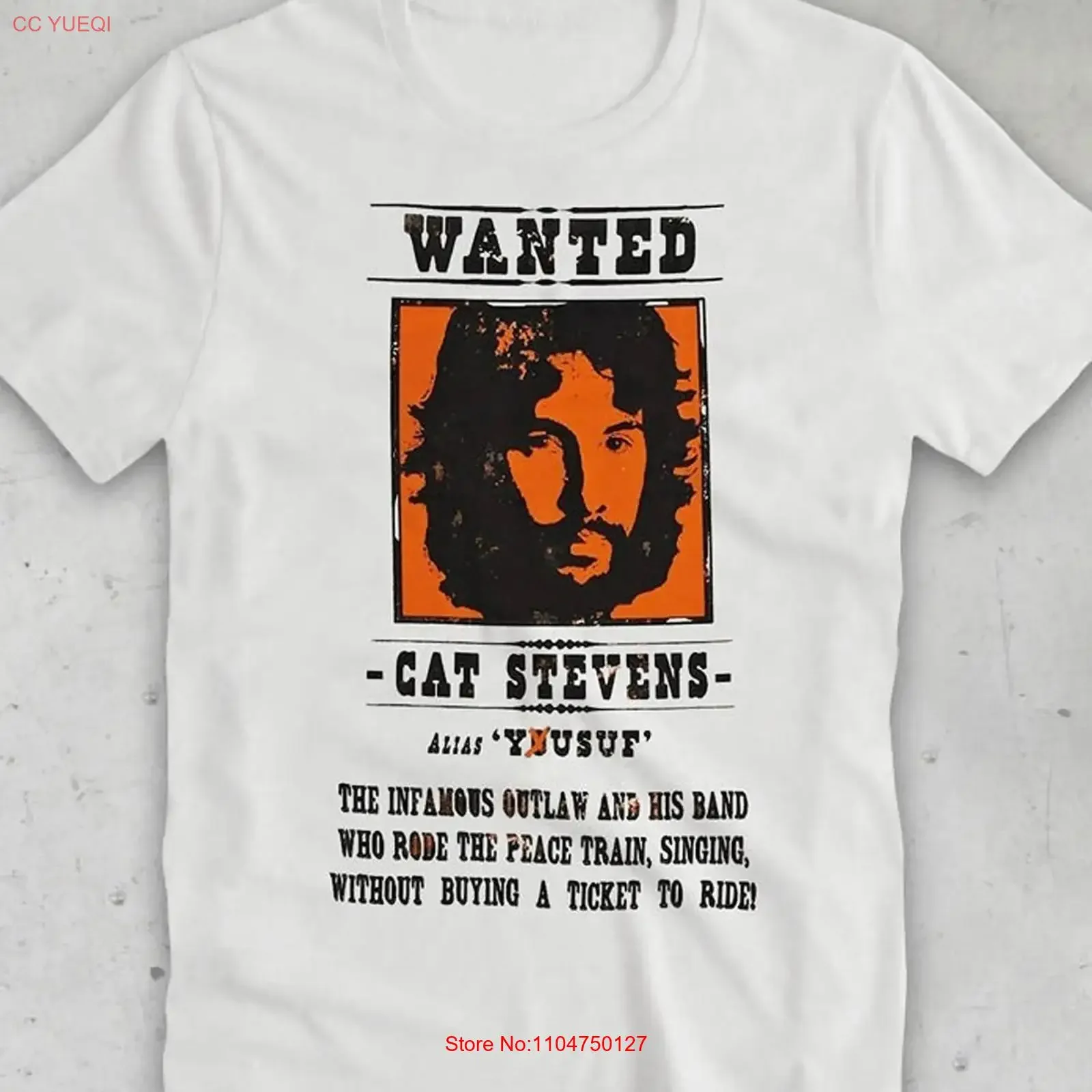 Cat Stevens vtg T shirt short sleeve All sizes S to 5Xl white tee JN545 vintage Washed streetwear Breathable graphic Versatile