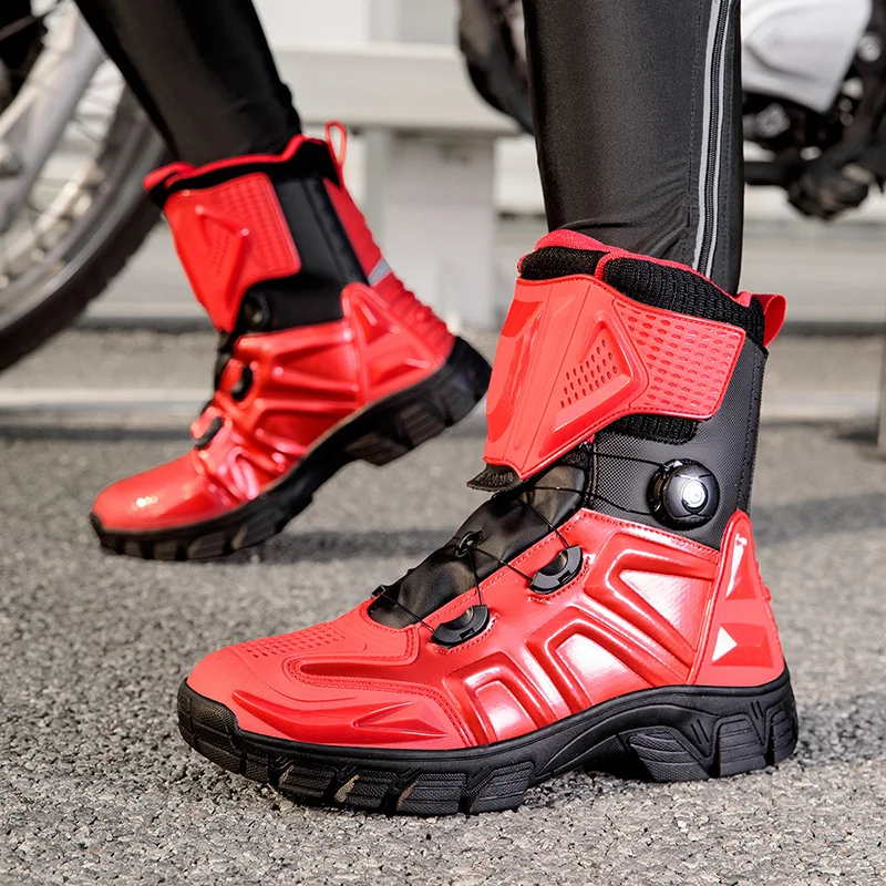 Picture 7: New Men's Motorcycle Boots Outdoor Waterproof TPU Protective Men Motorcycle Shoes Anti-slip Biker Motocross Riding Boot 1133
