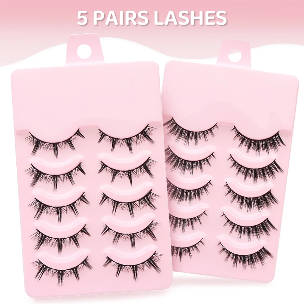 熱い販売 5 ペアマンガまつげ複数のスタイルアニメコスプレつけまつげ手作り DIY デザイン偽まつげエクステンション