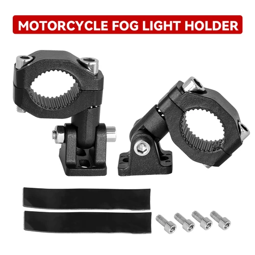 Imagen 1 del producto Soporte de montaje para foco de faro LED de motocicleta, luz antiniebla ajustable, lámpara auxiliar, abrazaderas de parachoques, accesorios para motocicleta