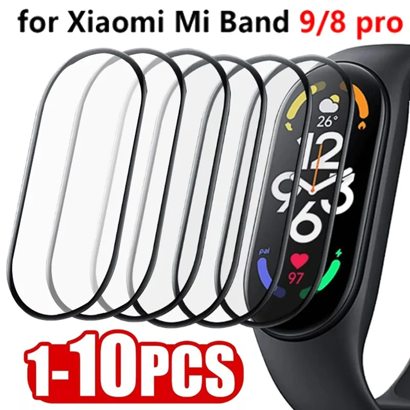 3D Curved Soft Edge Protector de Tela, Película protetora, Xiaomi Band9 Smartband, Mi Band 8 Pro, Active Smart Watch Acessórios