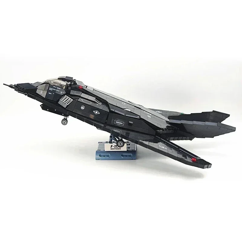 1375PCSการวิเคราะห์F-117A Nighthawkโจมตีเครื่องบินบล็อกอาคารทหารStealth Fighterอิฐของเล่นเด็กของขวัญวันเกิด