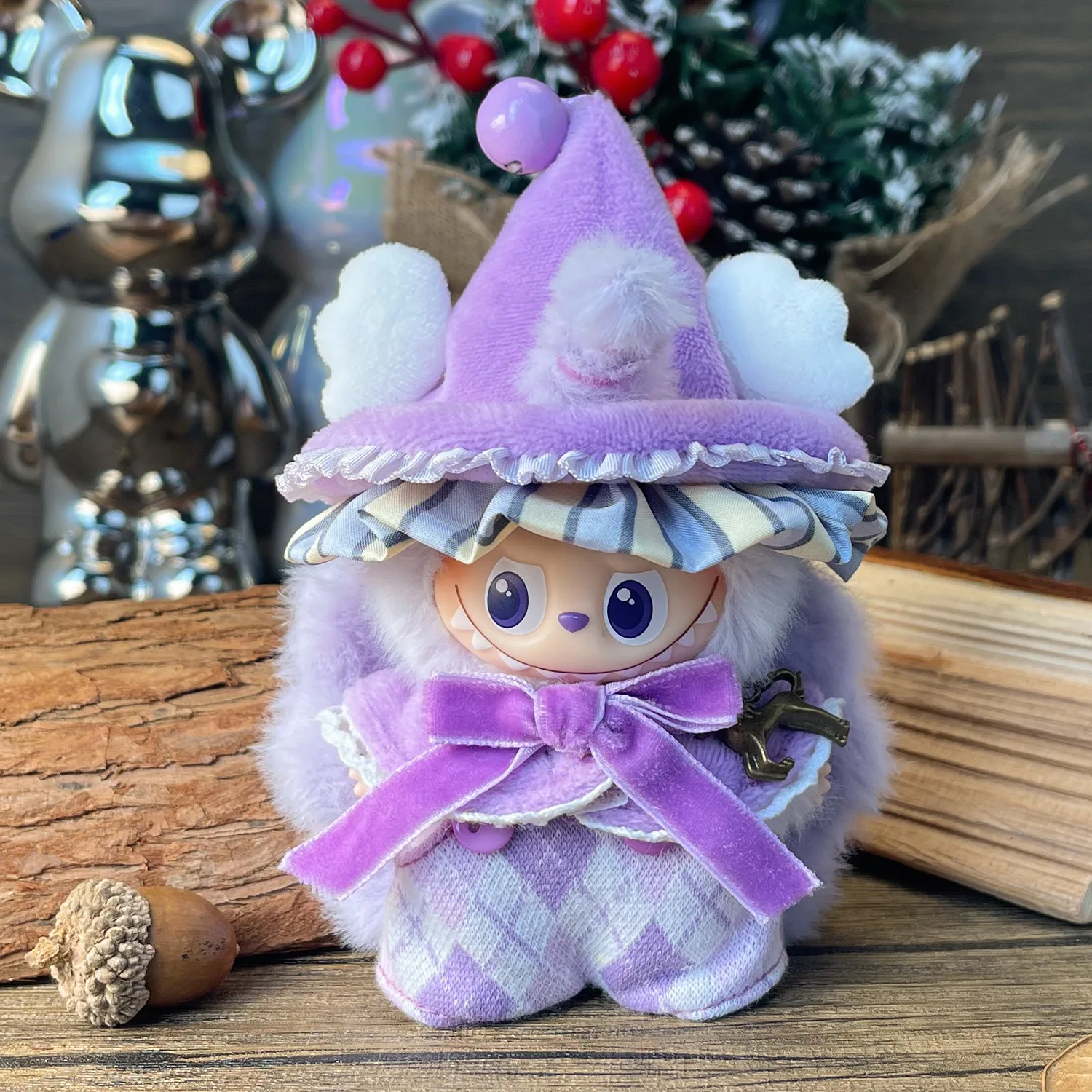 

Doll Outfit Only Suitable For 4th Gen Mini LABUBU 4.0 Pin For Love Series Christmas Festival Clothing & Forest Magic Elf-Themed