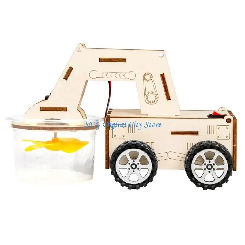 U75B Space Themed Cleaning Robot Model Wooden Space Cleaning Car Building Set For Children Students Hands On Learning