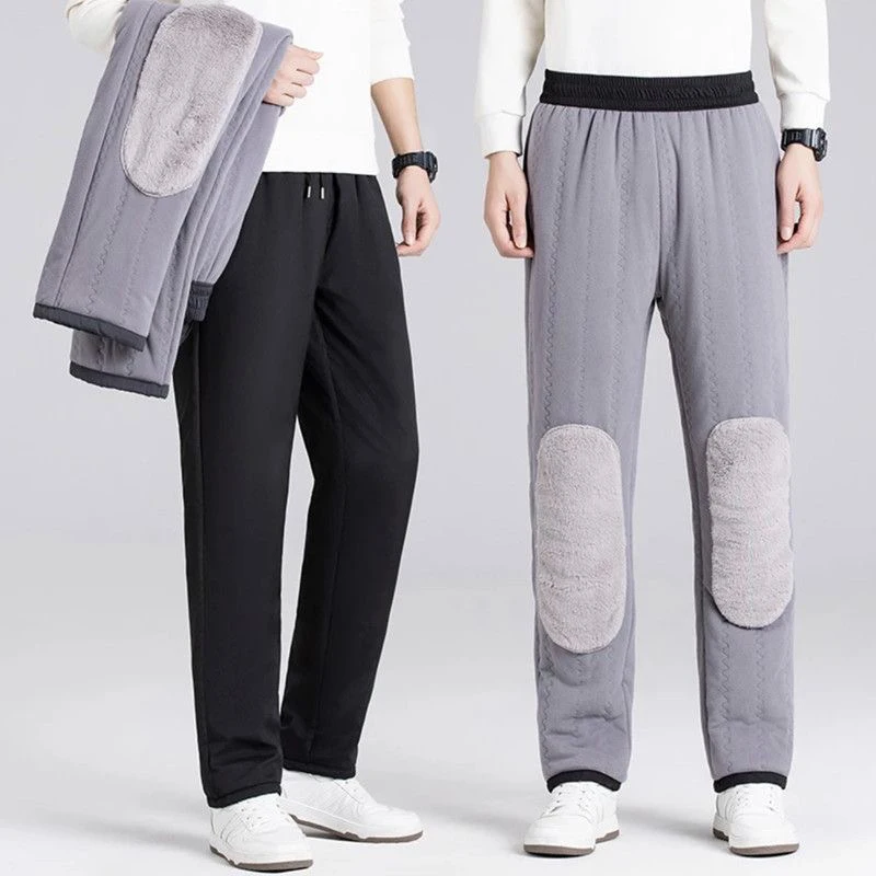 

Мужские утепленные хлопковые брюки для зимы, ветрозащитные, теплые, для активного отдыха, на флисовой подкладке, свободного кроя, больших размеров, повседневные, с наколенниками