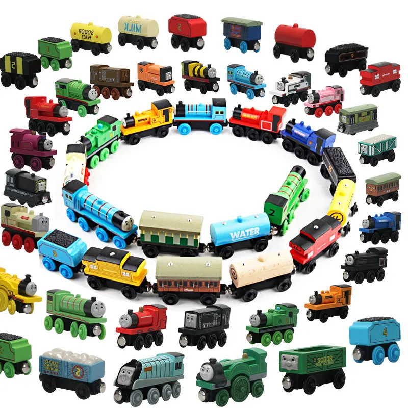 Thomas trem de madeira brinquedos para crianças james diesel molley toby oliver harold avião ferroviário modelo thomas e seus amigos brinquedos crianças presentes