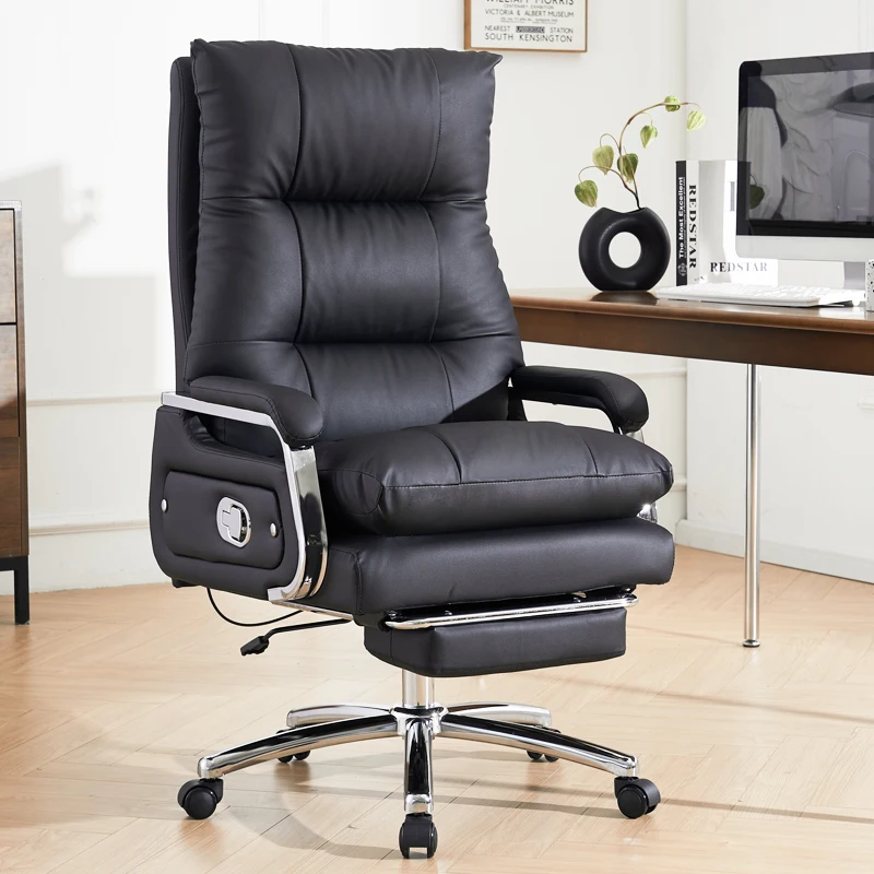 

Neck Support Leather Office Chair Girl Handle Massage Salon Office Chair Mobile Recline Cadeira De Escritorio Home Furniture