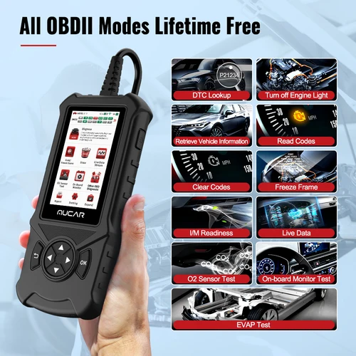Imagen 2 del producto MUCAR CDE900 escáner OBD2 automático herramienta de diagnóstico de coche con sistema de motor ABS SRS TCM actualización gratuita de por vida lector de código de error limpio