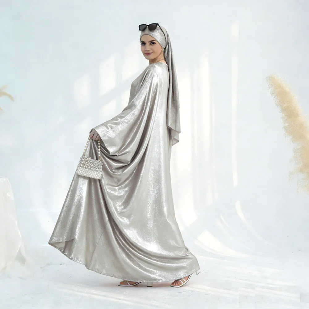 

Eid Djellaba Modesty Ramadan Prayer Dress Muslim Abayas Batwing Sleeve Hijab Dress Women Jalabiya Turkish Kaftans Islamic Abayas