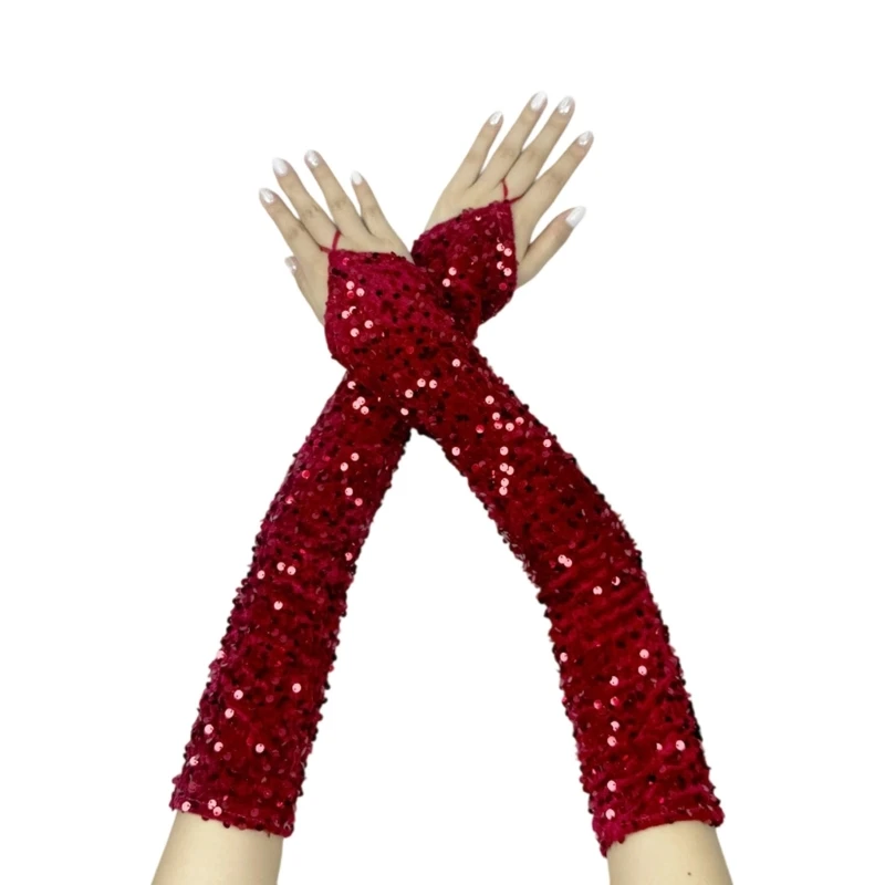 Sequins Gloves for Women Lady Fingerless Sequins Gloves Proms Gloves Women Gloves 1920s Evening Dress Gloves