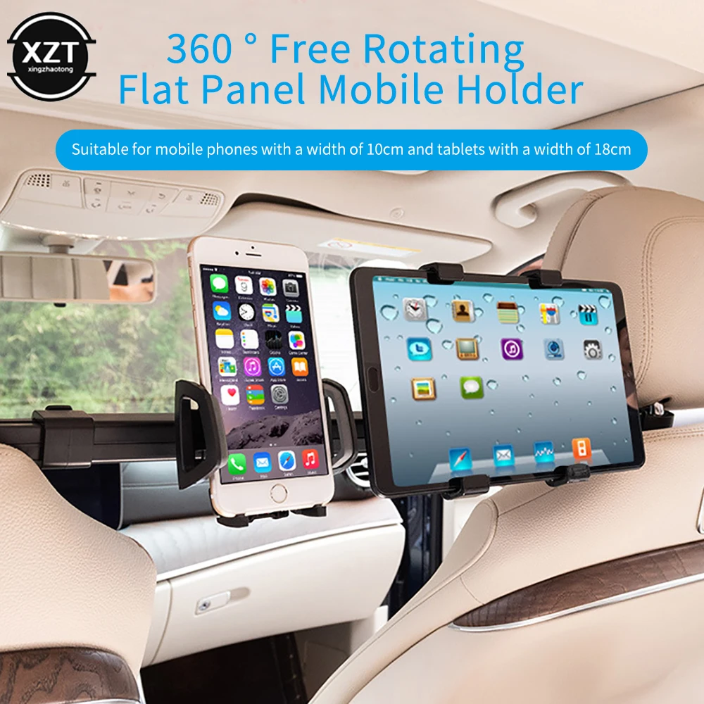 2 in 1 Car Tablet Phone Holder Stand Bracket Car Truck Back Seat Headrest Phone Mount Holder for iPad Rear Seat Universal