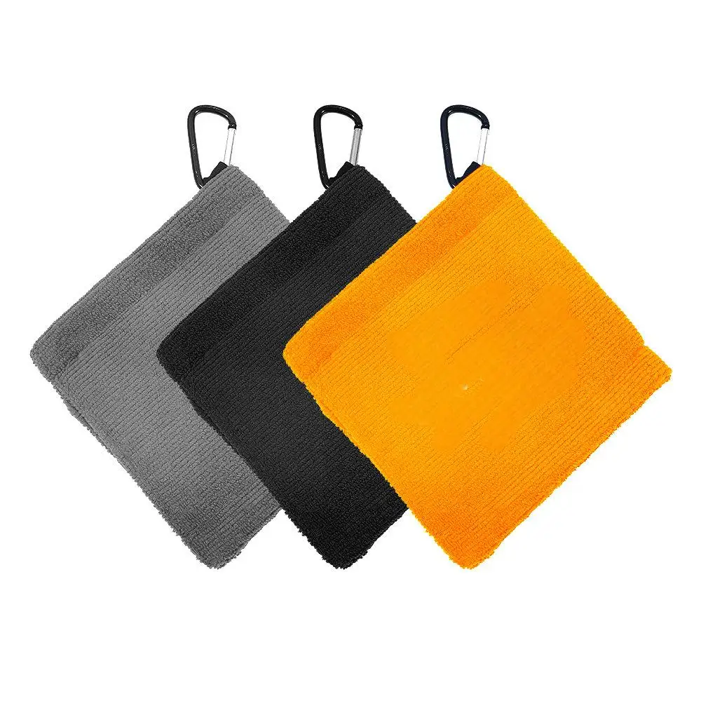 Golf Ball Cleaning Towel with Magnetic Clip Microfiber Towel for Ball Cleaning 12*12cm