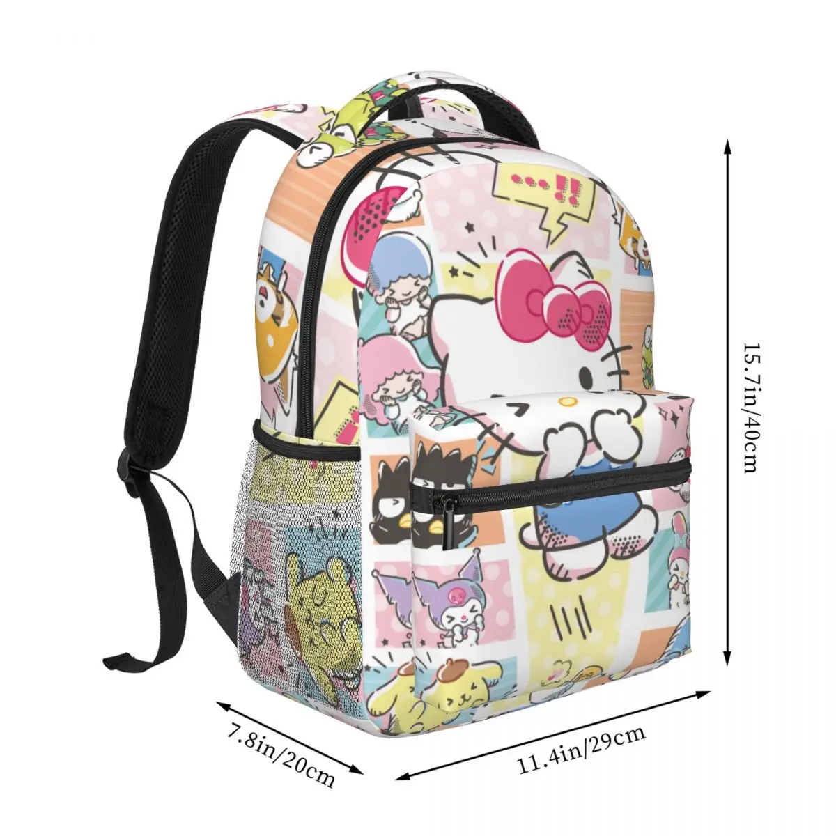 Sanrio Hello Kitty Melody Kuromi-mochila universitaria impermeable de alta capacidad para ordenador portátil, bolsa de libros de viaje, 17 pulgadas, nueva moda