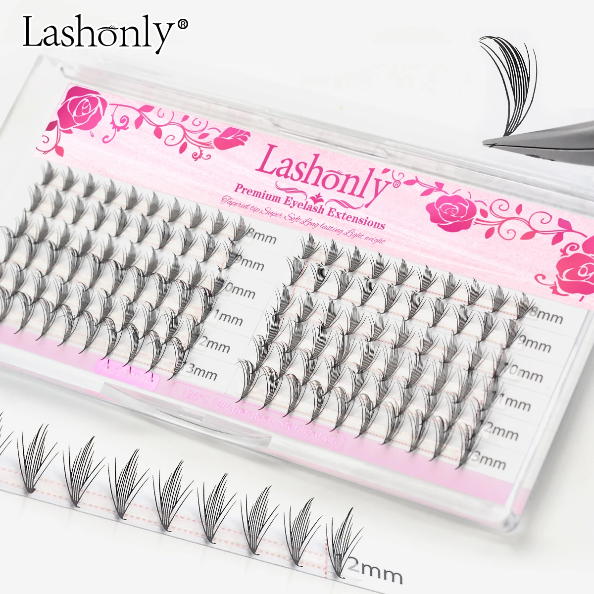 Lashonly Comic Feather Shape Mink Lash Extensions Anime Soft Plume Pre-made Fans Fluttering Eyelash Wings Effect for Eye Beauty