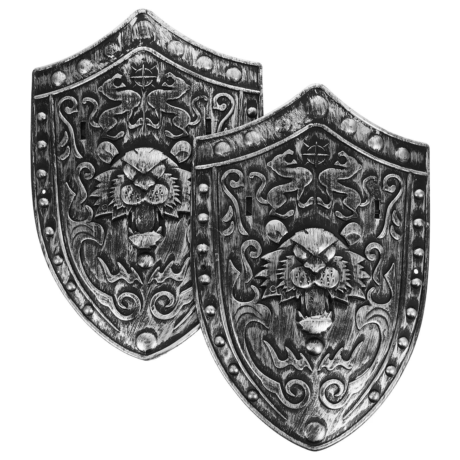 2Pcs Shield Kids Medieval Knight Costume Accessories Realistic Lion Guard Shape Halloween Cosplay Party Boys Play Pretend Shield