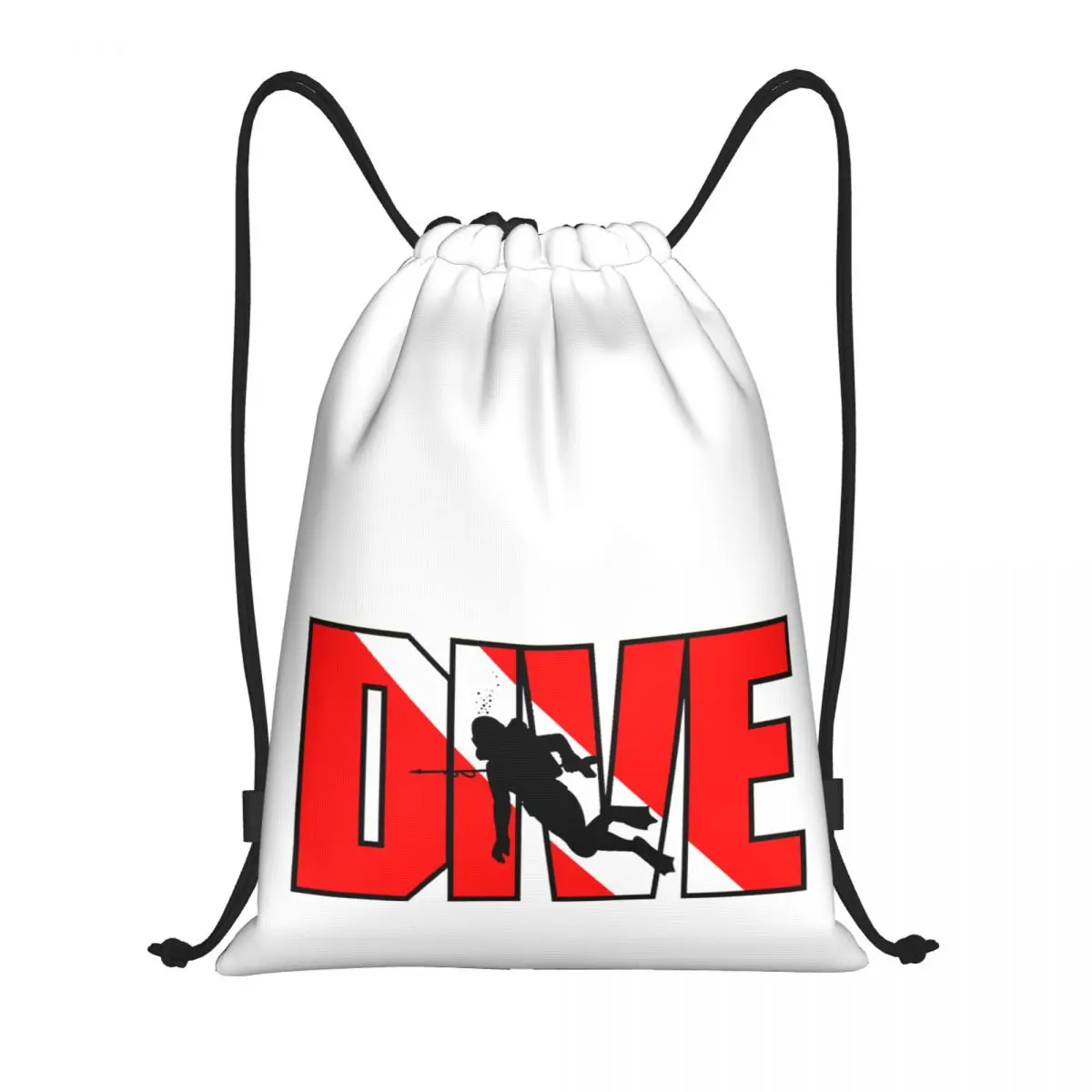 Divin Scuba Diving 13 Backpack Humor Graphic Drawstring Backpack Drawstring Bags Gym Bag Casual Graphic Comfortable